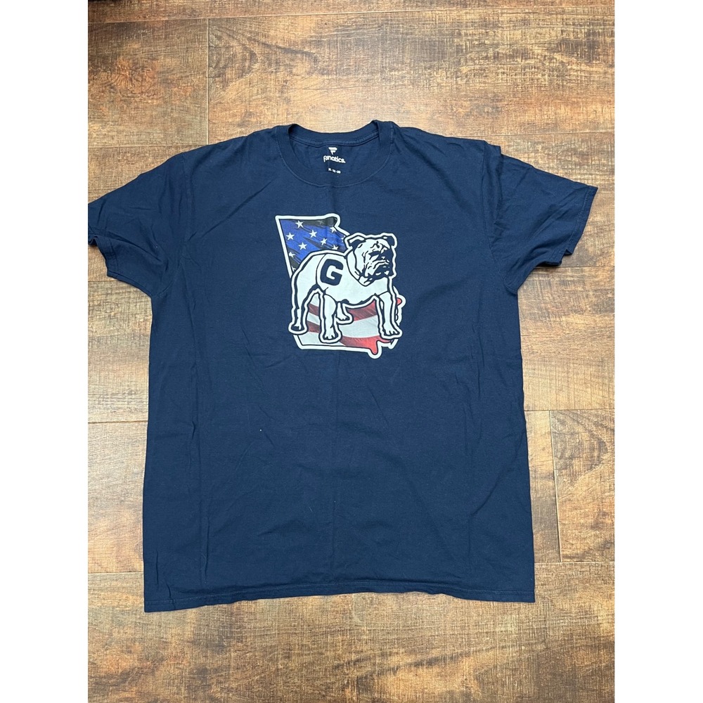 Fanatics Georgia Bulldogs T-Shirt Men's XL Navy Blue American Flag Mascot Logo